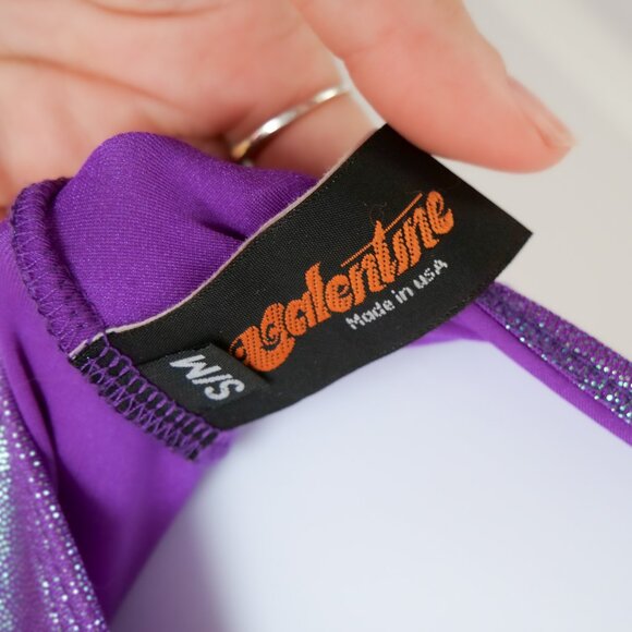 J. Valentine Purple Pulsing Holo Tank Top Crop Top SIZE S - Picture 2 of 8